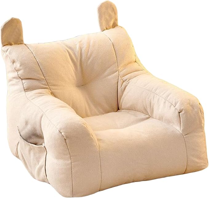 Cute Ear Pet Sofa Bed, Pet Bed Mat, Linen Pet Bed for Small & Medium Dogs and Cats, Soft Washable Pet Furniture Beds Supplies for Dog Kitty (White)