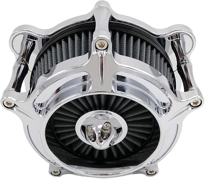 Harley Air Cleaner Turbine Intake Chrome Filter Kit Cnc Cut