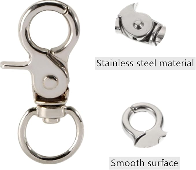 8 Pcs Bird Cage Lock Bird Cage Lobster Clasp, Birdcage Lock Birds Cage Clip Dove Cage Door Keychains Swivel Clip Rabbit Cage Door Locks Purse Hooks to Rotate Shackle Stainless Steel Iron Wire