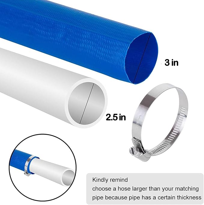 Eastran 3”Diameter x 50ft Blue Backwash Hose