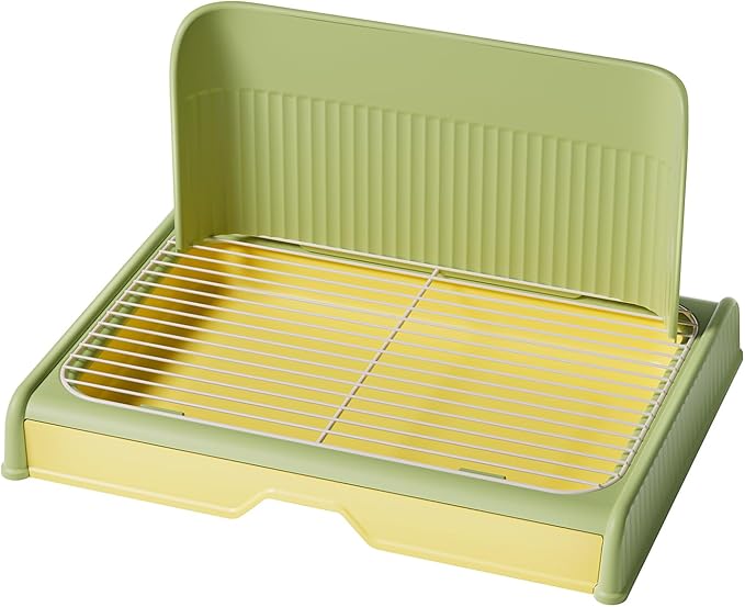 Upgrade Dog Potty Tray with High Wall,23.62"X18.5"Pee Pad Holder,Litter Box for Pet,Mesh Training Holder for Puppy and Small Size Dog,Housebreaking Supplies, Pet Products (Green)