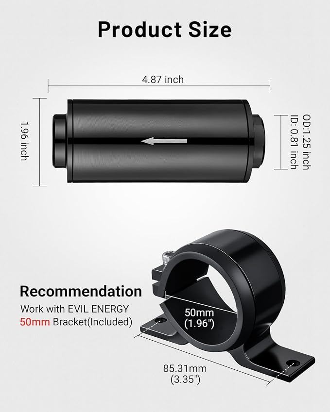 EVIL ENERGY Inline Fuel Filter 10 Micron