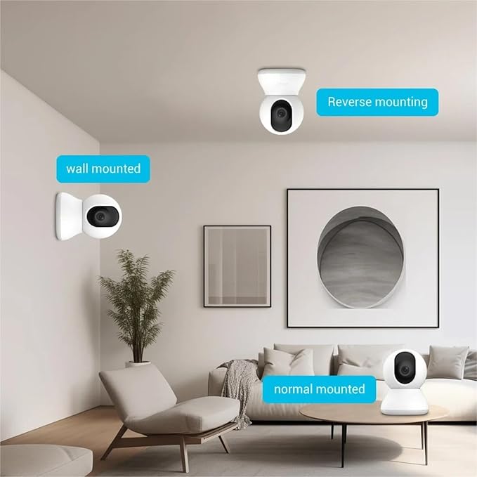 2.4G WiFi Indoor Camera 2K 3MP 360° PTZ Pet Dog IP CCTV Camera with Phone App 2-Way Talk Night Vision for Home Securi(EU Plug)