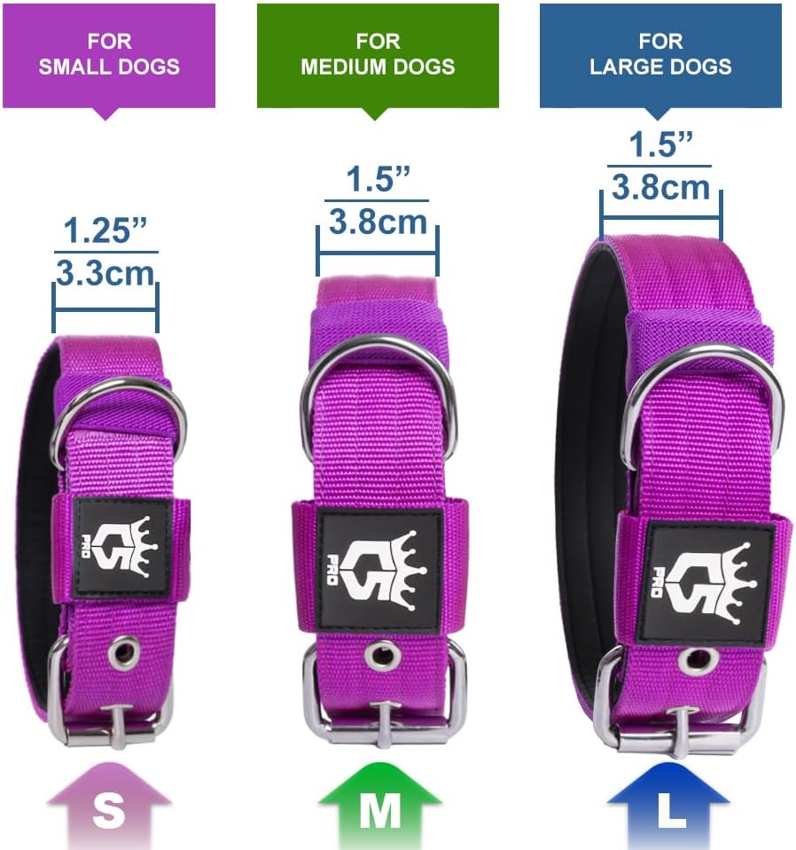 TSPRO Tactical Dog Collar 1.5 Inch Wide Thick Dog Collars with Heavy Duty Metal Buckle, Durable, Strong, Adjustable for Medium to Large Dogs (Camo Green L)