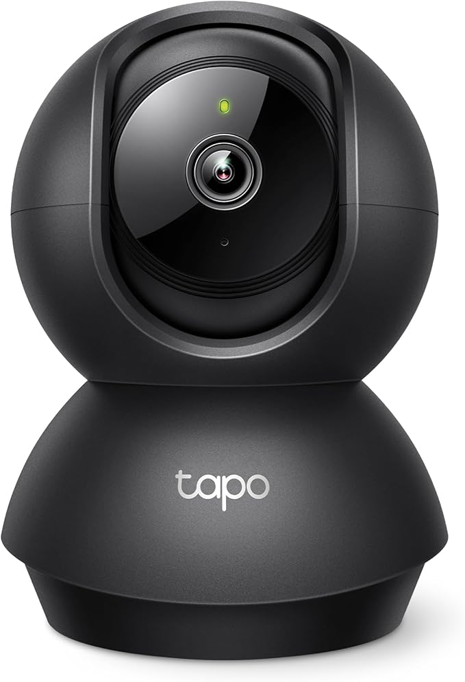 Tapo 1080P Indoor Pan/Tilt Wired Security Camera - Works as a Baby & Pet Monitor, Motion Detection, 2-Way Audio, Siren, Night Vision, Subscription-Free Local Storage or Optional Cloud, Black, C201