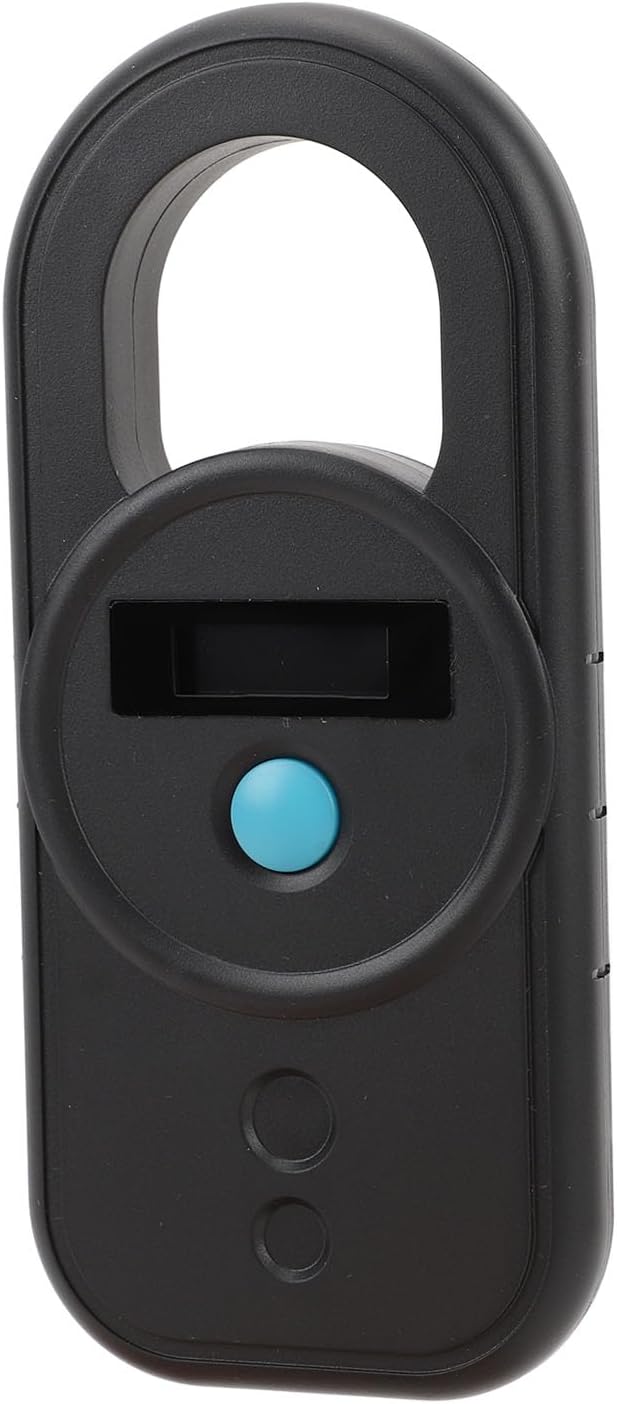 ANGGREK Pet Chip Scanner, Rechargeable Dual Frequency Store 128 Stores Information Easy to Use Portable Animal Tag Reader for Animal Hospitals (Black)