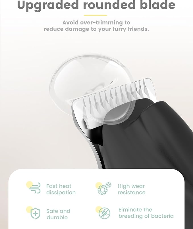 Dog Clippers with LED Display,35dB Ultra-Low Noise Dog Paw Trimmer Shaver, Cordless Hair Trimmer with LED Light,Type-C Rechargeable Cat Clippers for Grooming Paws, Ears, Face, Rump