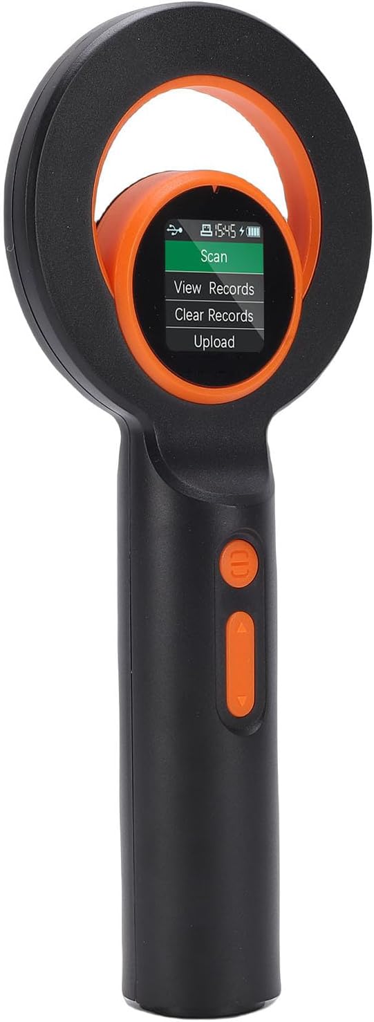 Asixxsix Pet Microchip Scanner, 2.4GHz Wireless BT USB Connection 240 Tag Records Storage 1.44 Inch TFT Screen Tag Reader, Animal Chip Id Reader with for Dog Cat Pig Animal