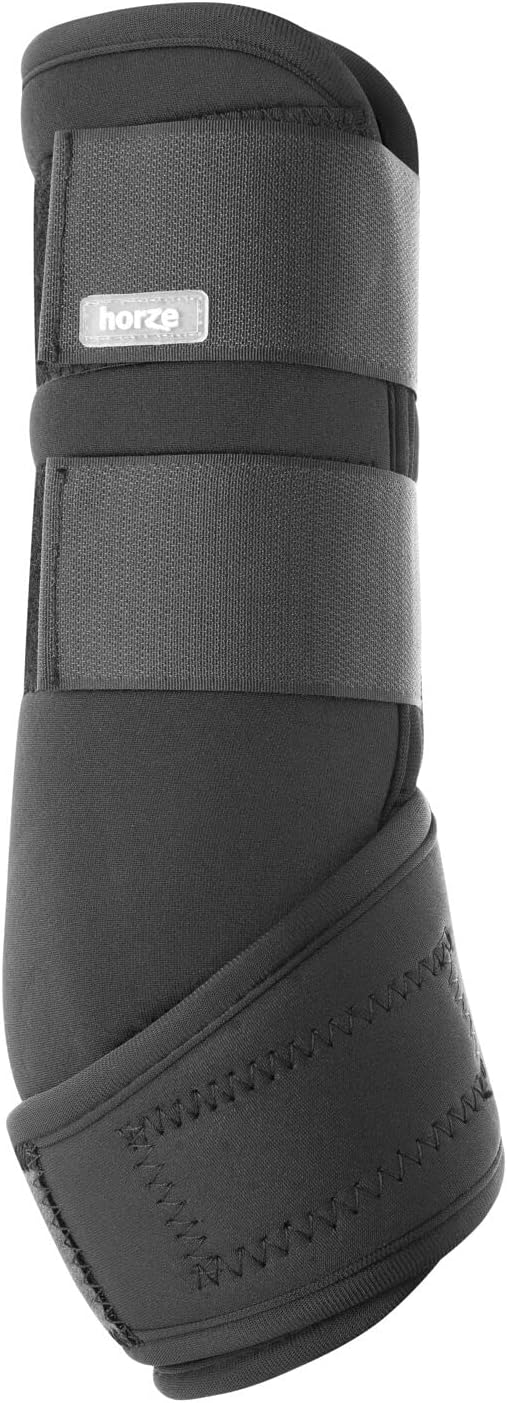 HORZE Brushing Splint Boots for Horses (Pair) - Durable Neoprene, Secure Closure, Lightweight - Black - L