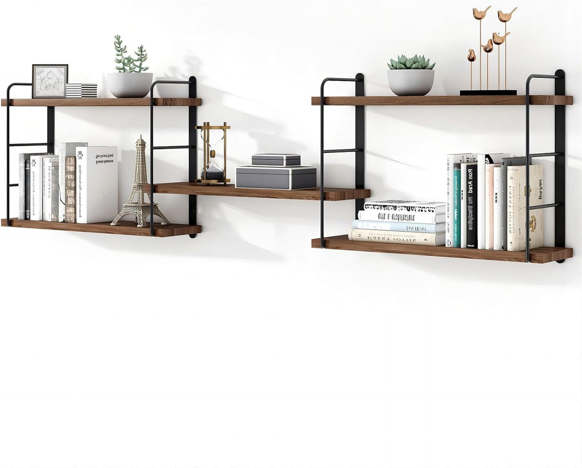 MXCSE Shelves on Wall, Floating Bookshelves, Shelves for Room Wall (Brown)