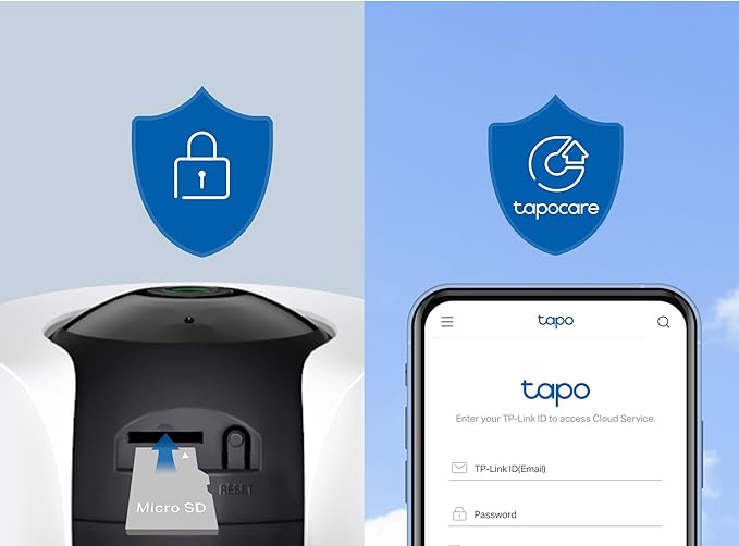 TP-Link Tapo 2K QHD Pan/Tilt Wi-Fi Camera | Apple HomeKit | Physical Privacy Mode | Color Night Vision | Motion Tracking | 2-Way Audio | Local/Cloud Storage | Works w/Alexa&Google Home | (Tapo C225)