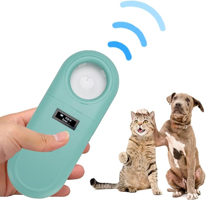 VINGVO Microchip Reader, Rechargeable Handheld Pet Scanner, 1.44IN TFT Display LED Light Reader for Dogs, Cats, Pigs & Animal Identification ISO11784 ISO11785