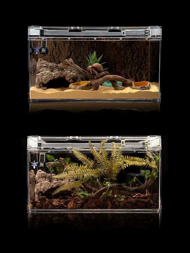 Reptile Simulation Rock Hide - Resin Amphibian Hideouts Cave Size 2.83'' x 1.18'', Habitat for Bearded Dragon Turtles Lizards Snakes Crab Gecko Leopard Spider Fish
