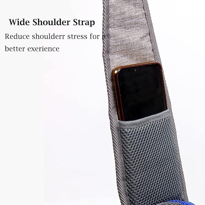 JiangYanus Dog Carrier Sling, Hand Free Drawstring Dog Papoose with Adjustable Strap, Breathable Mesh Travel Safe Puppy Sling Bag Carrier, Crossbody Satchel Dog Purse with Pocket for Outdoor Dogs Cats