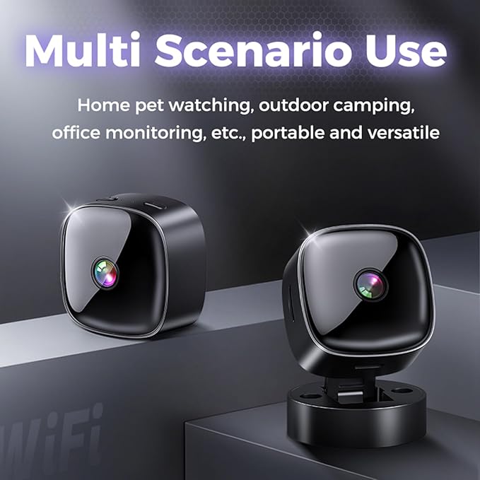 Vikye Indoor Security Camera, 2.4GHz 1080P 360 WiFi Camera with Phone App, Motion Detection, Infrared Night Vision, Pet Dog Baby