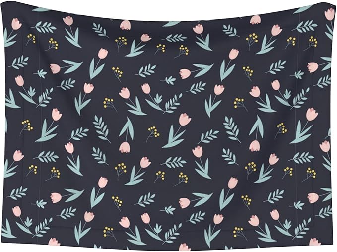 Two Sided Plush Pet Blanket for Crates Carriers Home Use, Shabby Chic Floral Tulips Flower Pink, Reversible Throw with Cozy Dot Fabric and Silky Reverse for Small Large Pets