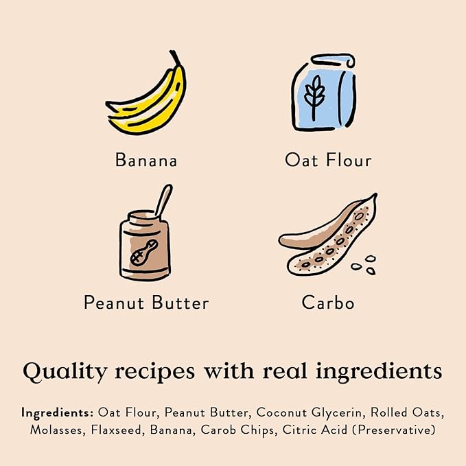 Bocce's Bakery PB Banana Chip + Berry Smoothie Dog Treat Bundle – Natural, Wheat-Free Soft & Chewy Cookies Made with Real Ingredients and Baked in The USA – 2 Pack Bundle