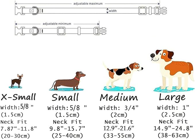American Flag Dog Collar - Patriotic, US Flag Pattern, Star & Stripes, Fourth of July Dog Collar, Adjustable for Small Medium Large Dogs(Classic US,S)