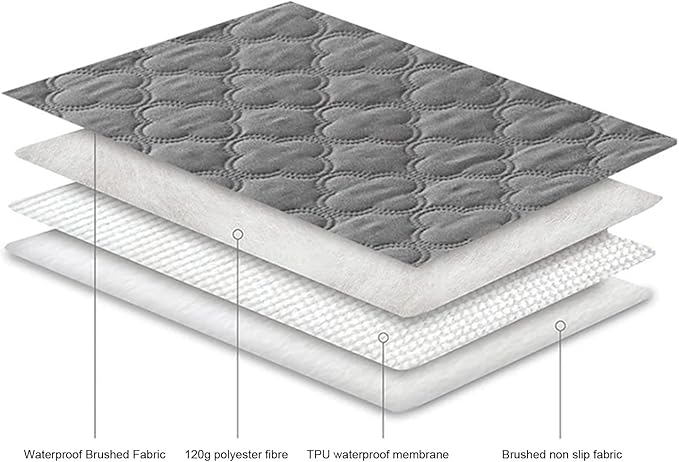 Dog Bed Blankets, Pet Bed Cover for Couch Sofa Bed, Anti Slip Bottom Bite Furniture Protector with TPU Layer, Deep Gray Four Leaf Clover (52x82inch)