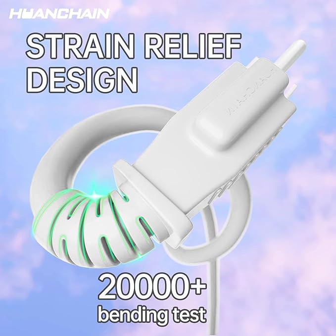 HUANCHAIN Indoor Outdoor White Extension Cord 10 ft Waterproof, 16/3 Gauge Flexible Cold-Resistant Appliance Extension Cord Outside, 13A 1625W 16AWG SJTW, 3 Prong Electric Cable, ETL