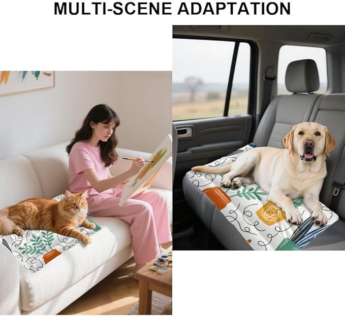 Houseplant Botanical Aesthetic Dog Beds for Older Dogs Crate Mats for Dog Cages Beds Crate Pad Pillow Washable Non-Slip Washable Bed Small Mat Pillow Indoor Outdoor 24X18 Inch