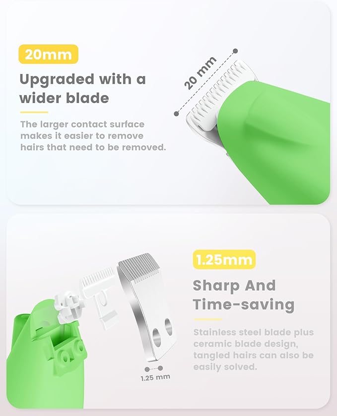 Dog Paw Trimmer with LED Display, Ultra-Low Noise Cordless Paw Trimmers for Dog's Feet, Cordless Hair Trimmer for Paws, Ears, Face, Rump