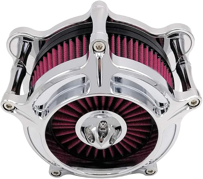 Harley Air Cleaner Turbine Intake Chrome Filter Kit Cnc Cut