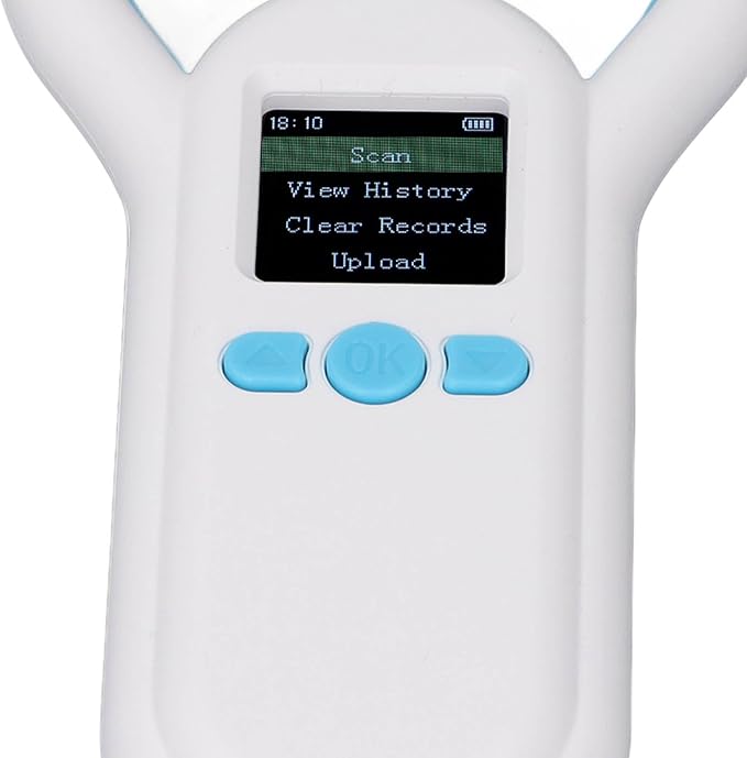 Zunate Animal Microchip Scanner 134.2Khz, 1.44 Inch TFT Screen Pet Chip ID Reader with Bluetooth 5.0 and USB Data Upload for ISO 11784 11785 FDXB Tag Management