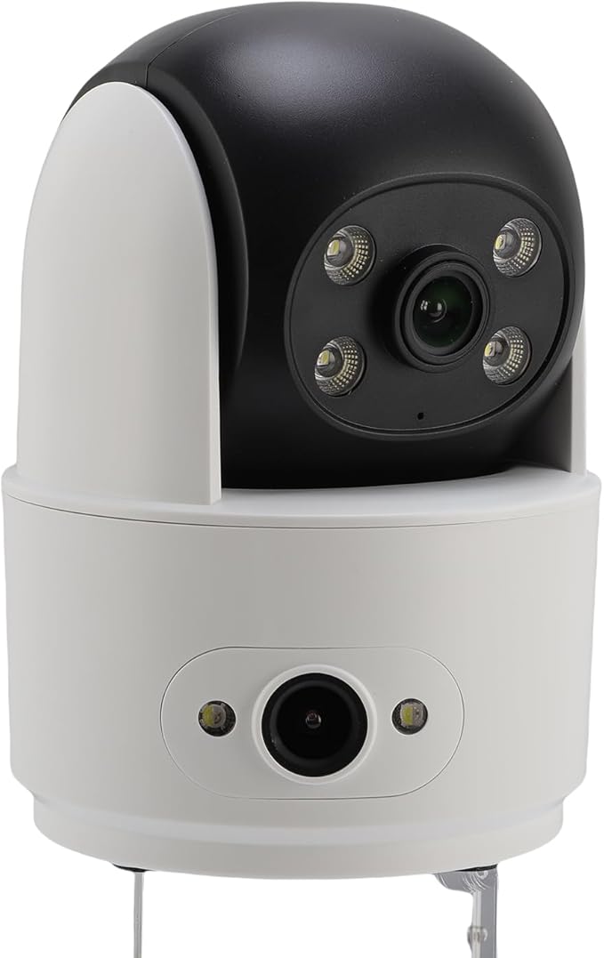 Yinhing 3MP Dual Lens Indoor Security Camera, AI Human Detection Auto Tracking 2.4GHz WiFi Pet Camera with Two Way Audio Color Night, for Home Baby Monitoring (US Plug)