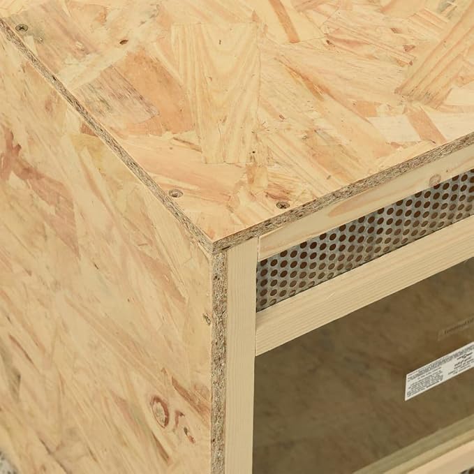 Terrarium Engineered Wood with Tempered Glass, Outdoor Reptile Box Reptile Feeding Box for Small Animals,Reptile Pets,Bearded Dragon,Gecko,Lizard 39.4" x 18.5" x 18.5"