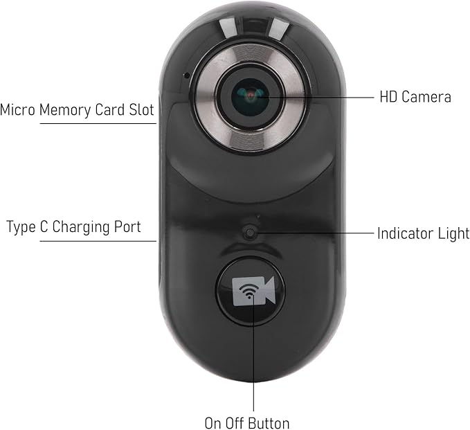 Pet Camera with 2.4G WiFi AP Connection, 1080P HD Video and Loop Recording, Supports 128GB Card for Home Security and as a Mini Outdoor Camera