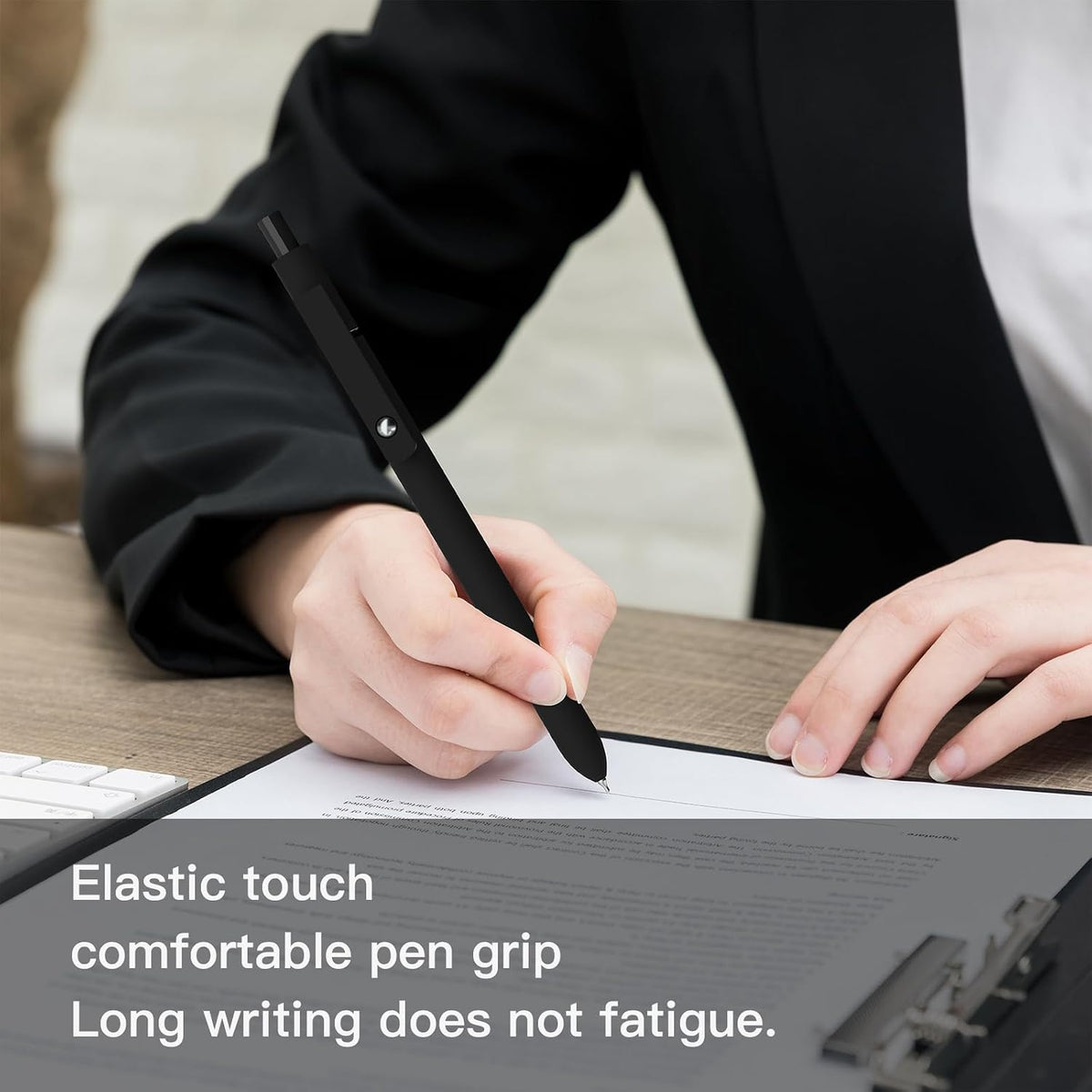 Gel Pens,0.5mm Fine Point Quick Dry Pens Smooth Writing Japanese gel pen,High-End Series Black Ink nurse aesthetic gel pen for Journaling Note Taking(10 Pcs Black Ink- Black shaft pens)