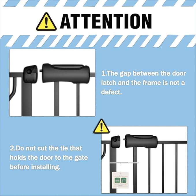 ALLAIBB Extra Wide Pressure Mount Baby Gate Auto Close Black Metal Child Dog Pet Safety Gates with Walk Through for Stairs,Doorways,Kitchen and Living Room (62.20-71.26"/158-181cm)