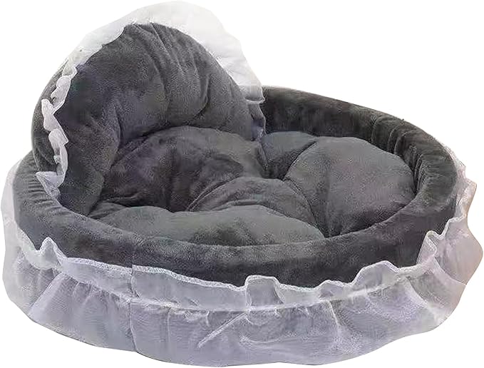 Dog Bed Stylish Lace Princess Nest for Small Puppy Kitten Ribbon Bowknot Princess Pet Bed with Detachable Cushion Pet Furniture