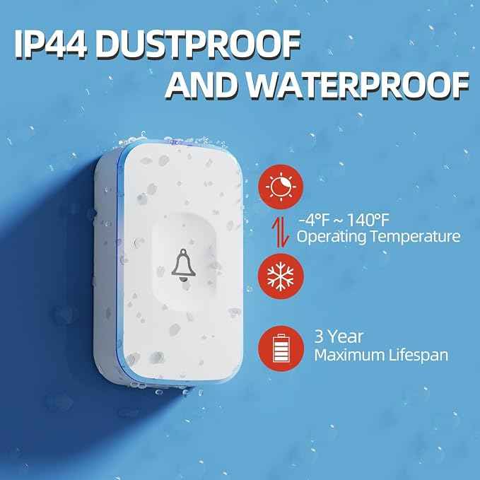 Wireless Doorbell 1200Ft Door Bells
