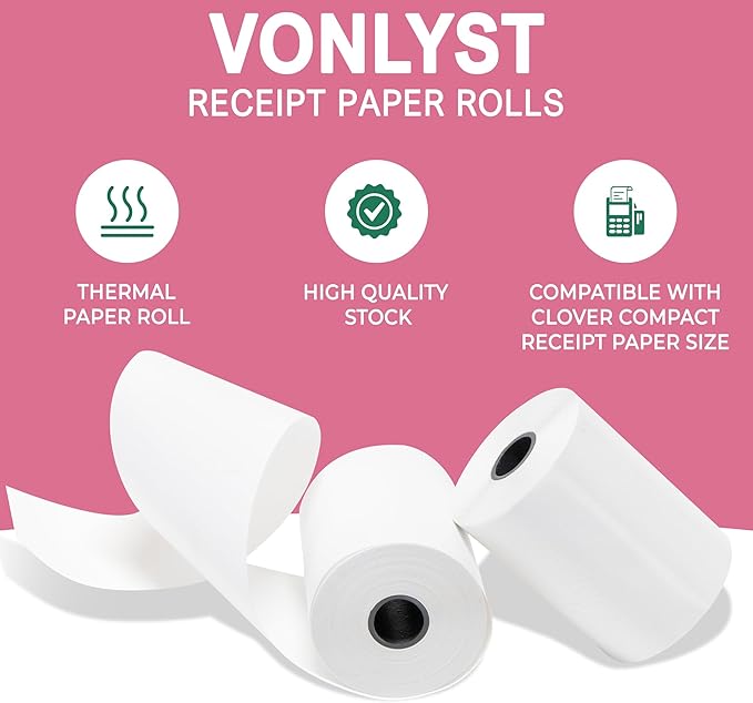 Compatible Clover Compact Countertop POS Thermal Receipt Paper 2 1/4 x 55 (40 rolls)