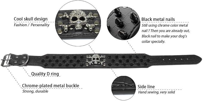 Serijoars Spiked Studded Dog Collar, PU Leather Dog Collar, Adjustable Pet Collars for Medium or Large Breed Pet (M, Gold Brown2)