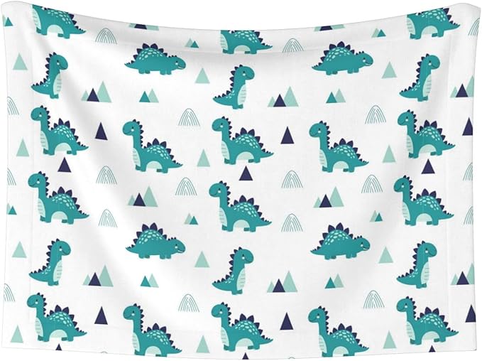 Pet Blanket for Couches and Beds, Funny Dinosaur Green, Reversible Double Sided Plush Design with Soft Bumpy Texture and Smooth Surface, Furniture Protector