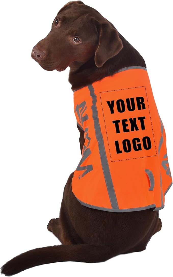 Orange Reflective Dog Vest for 3XLarge Breeds,High Visibility Dog Safety Vest Harness with Removable Bell Keep Safe from Hunting, Training & Cars Accidents