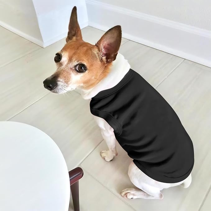 Custom Dog Shirt Pet T Shirts for Small Medium Large Dogs Customized Clothes with Image Logo Text Breathable Sleeveless Tank Top Personalized Outfits Puppy Apparel Black, XXL