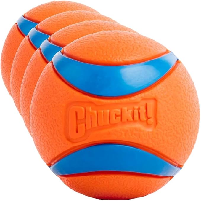 Chuckit! Ultra Ball Dog Toy - Medium Bouncy Fetch Balls for Dogs 20-60 lbs - Made from Durable Rubber - Floating Water Pet Toys - Size Medium - 2.5-inch Diameter,2 Count (Pack of 4)