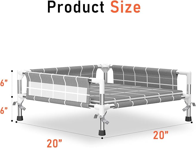 Elevated Dog Bed with Three-Sided Fence and Removable Cushion - Anti-Slip Feet, Stable Design, Easy Assembly, Indoor Relaxation & Outdoor Activities for Small Dogs, All-Season Comfort