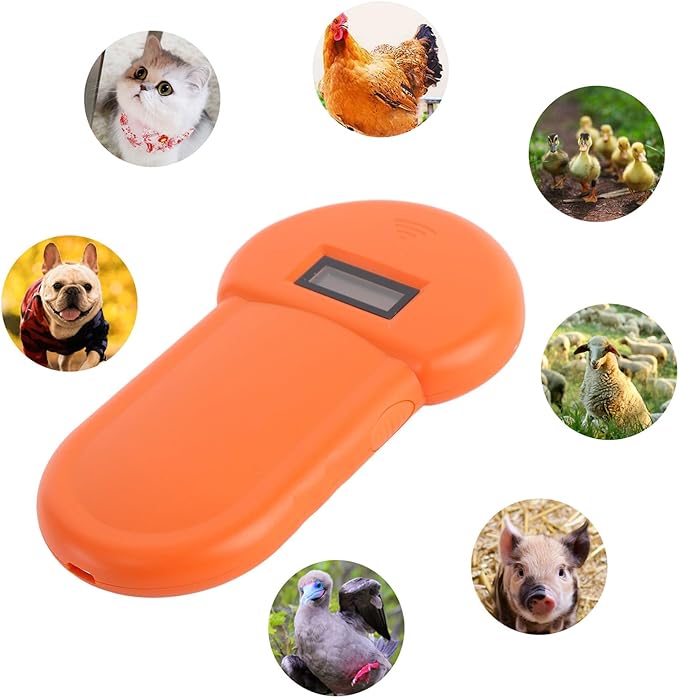 EVGATSAUTO Pet Microchip Reader, Rechargeable Animal Scanner 134.2kHz with OLED Screen for Dogs Cats Pigs Cows Sheep Horses