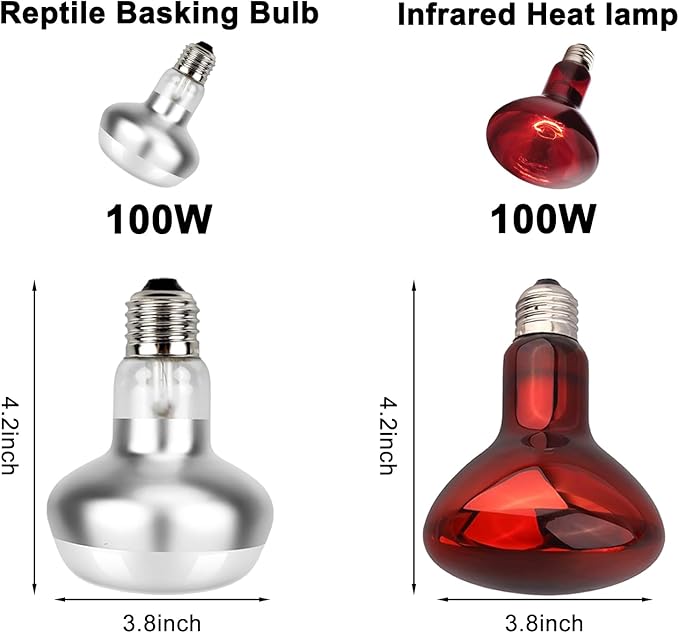 DXOPHIEX 15 inch Dual Reptile Light Fixture, Max 150W Dual Dome Reptile Heat Lamp with 100W Basking Bulb&Infrared Heat Lamp, UVB Light Fixture for Terrarium and Tortoise Habitat