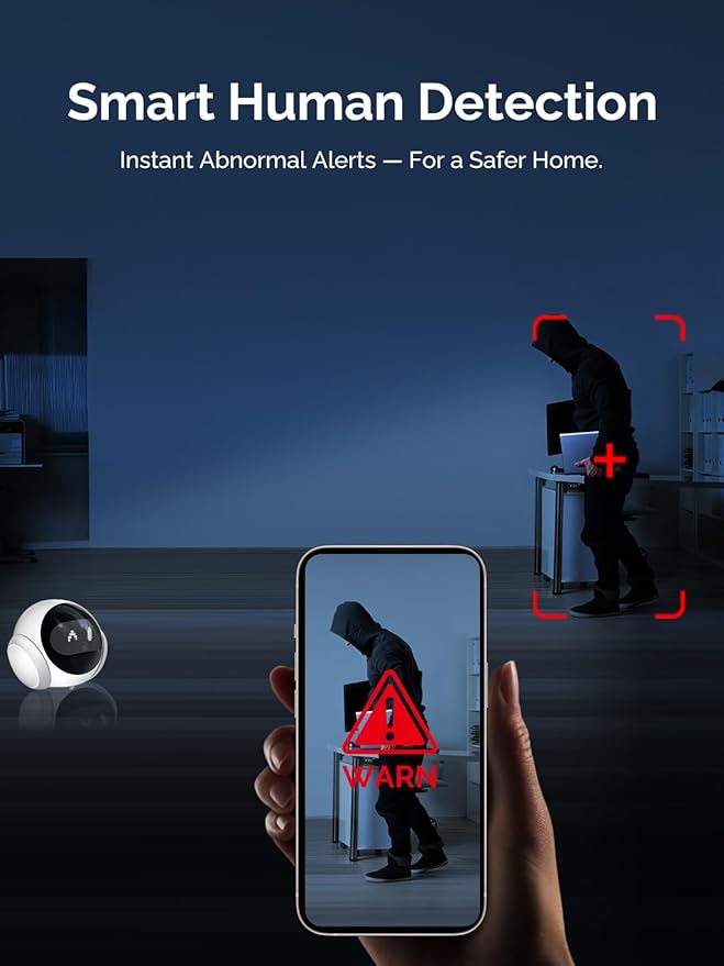 Orison Smart Mobile Pet Camera Robot, 1080P HD Indoor Pet Camera for Home, Auto Patrol & Auto Recharge, Night Vision, Two-Way Audio, App Control, Local Storage