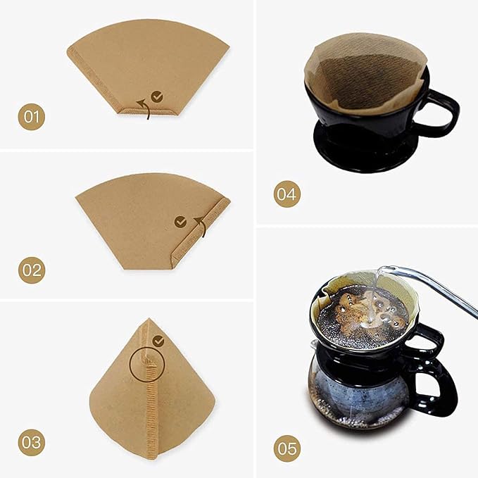 #4 Cone Coffee Filter 8-12 Cup, No Blowout, Disposable