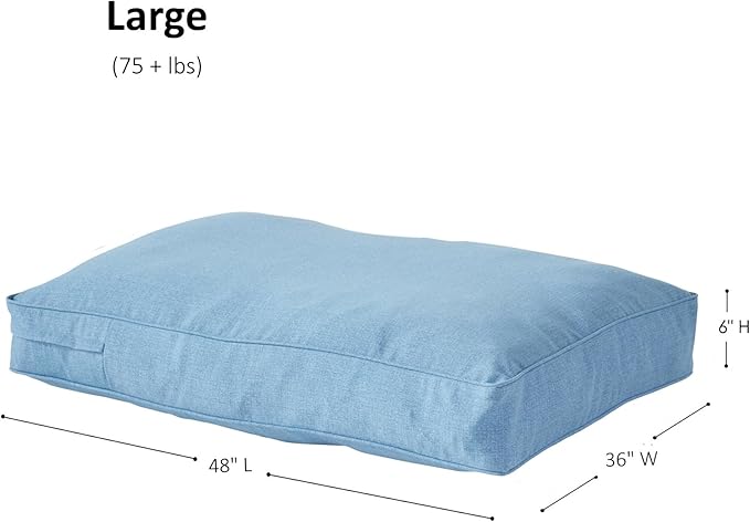 Casey Large (48 x 36 in.) Denim Rectangle Indoor/Outdoor Pillow Style Dog Bed