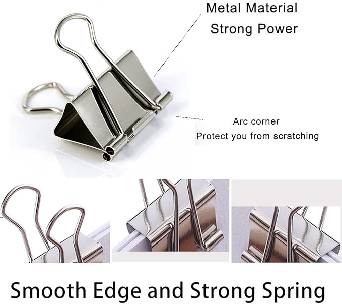 Extra Large Binder Clips 2 Inch (40 Pack), Big Paper Clamps for Office and Home Supplies, Silver