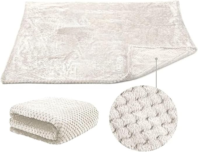 Pet Blanket Warm Soft Dog Blankets Washable Cat Throw Blankets Sofa Bed Couch Furniture Protector Cover for Small Medium Large Dogs Cats, White, 31" x 39"