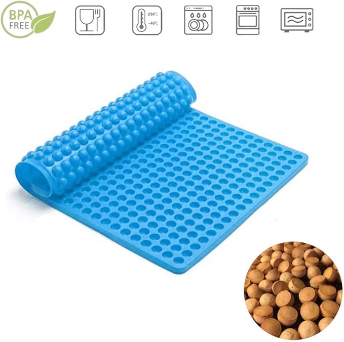 468-Cavity Dog Treat Mold,Mini Round Silicone Mold Dog Treats Pan for Cookies, Pet Treats Baking Mold Small Dot Cake Decoration(Blue)